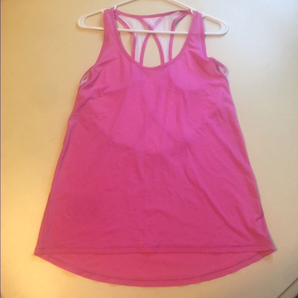 Lululemon Pink And White Mesh Tank. - image 4